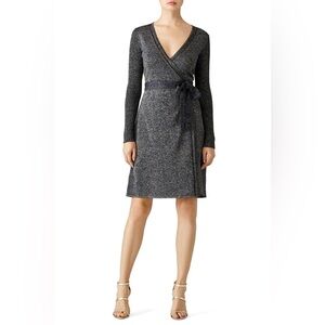 Dvf - Evelyn blue sparkle wrap dress size P